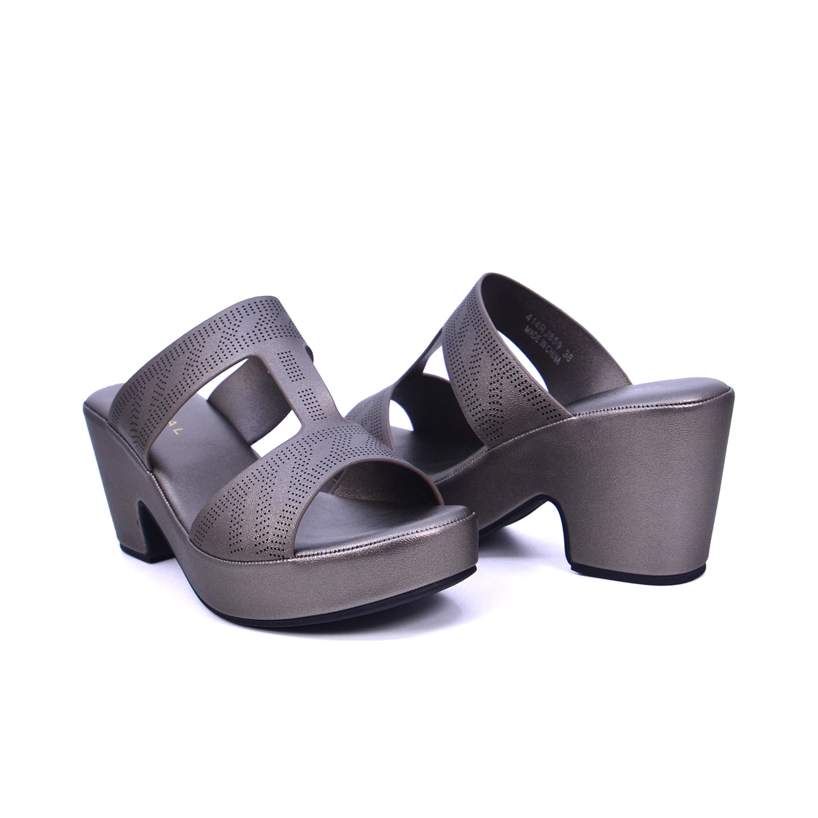 Mynaal Women's platform sandal with cutout straps-414RJ859-Gray