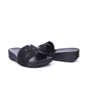 Mynaal Women's slide sandal with cutout straps-414RJ901-Black