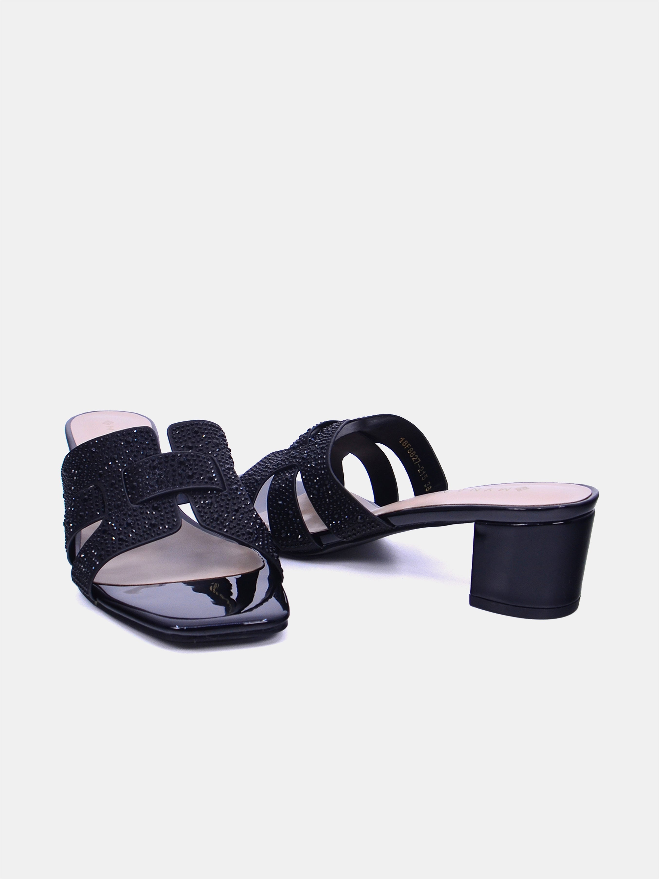 Mynaal Women's mid-heel sandal with embellishment-18F8827-215-Black