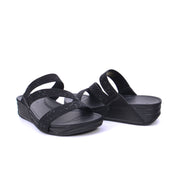 Mynaal Women's block-heel sandal with embellished straps-414RJ67B-Black