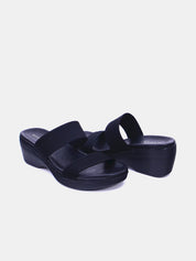 Mynaal Women's slip-on heel sandal-23AWZ767-Black