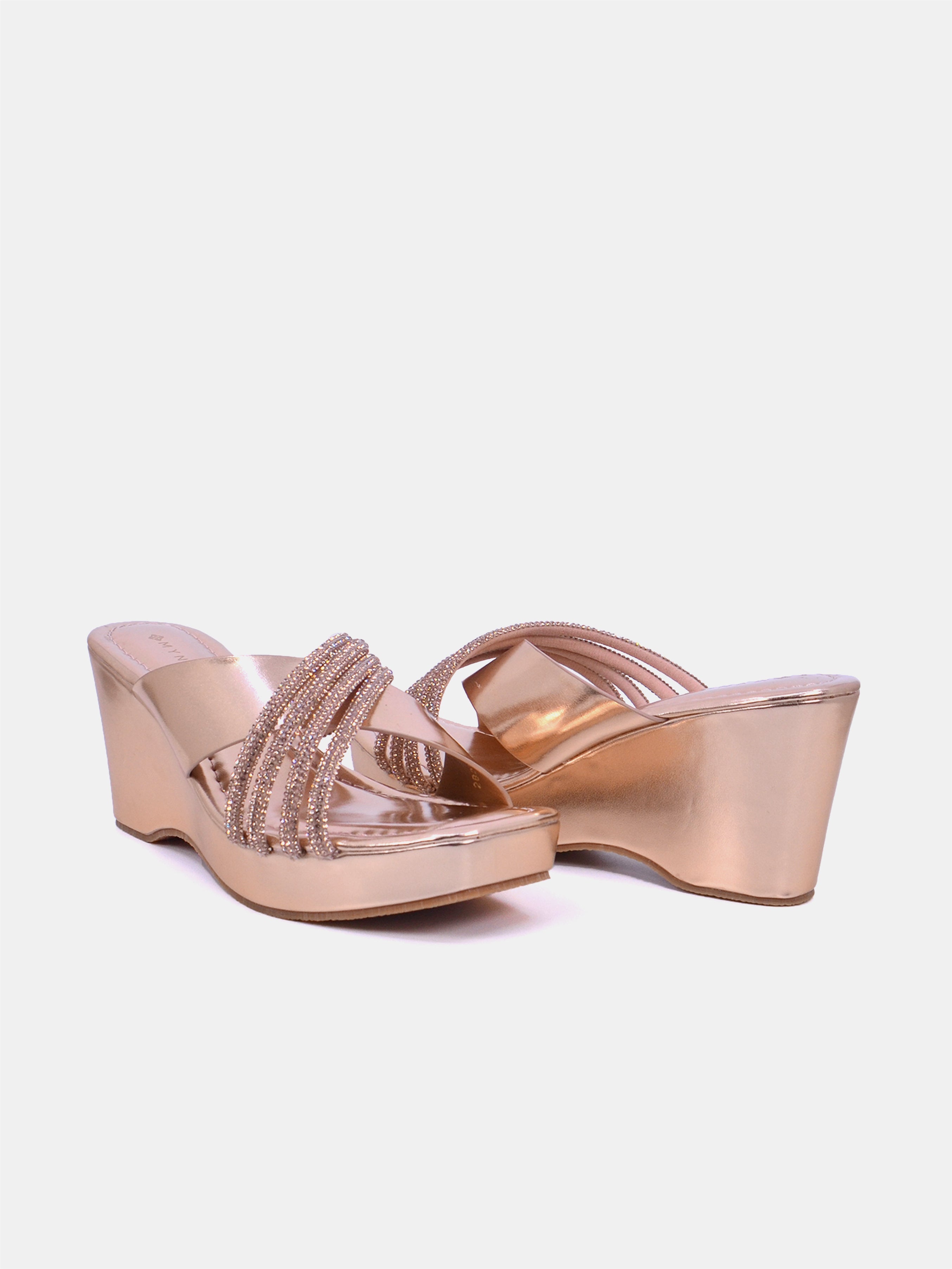 Mynaal Women's wedge heel sandal-2B2531-7-Rose-Gold