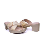 Mynaal Women's block-heel sandal with buckle-414RJ60J-Gold