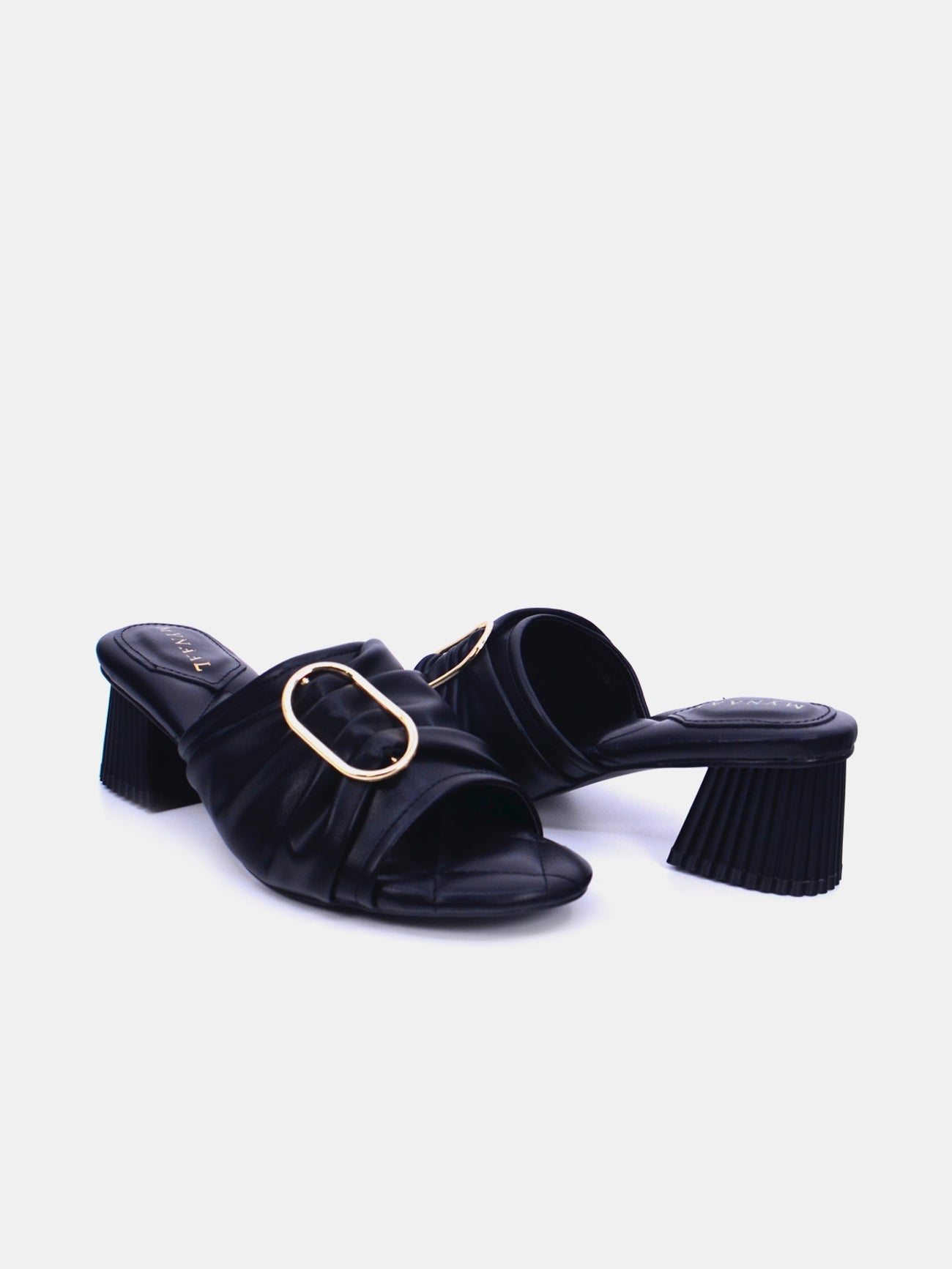 Mynaal Women's block heel sandal-23BJH185-Black