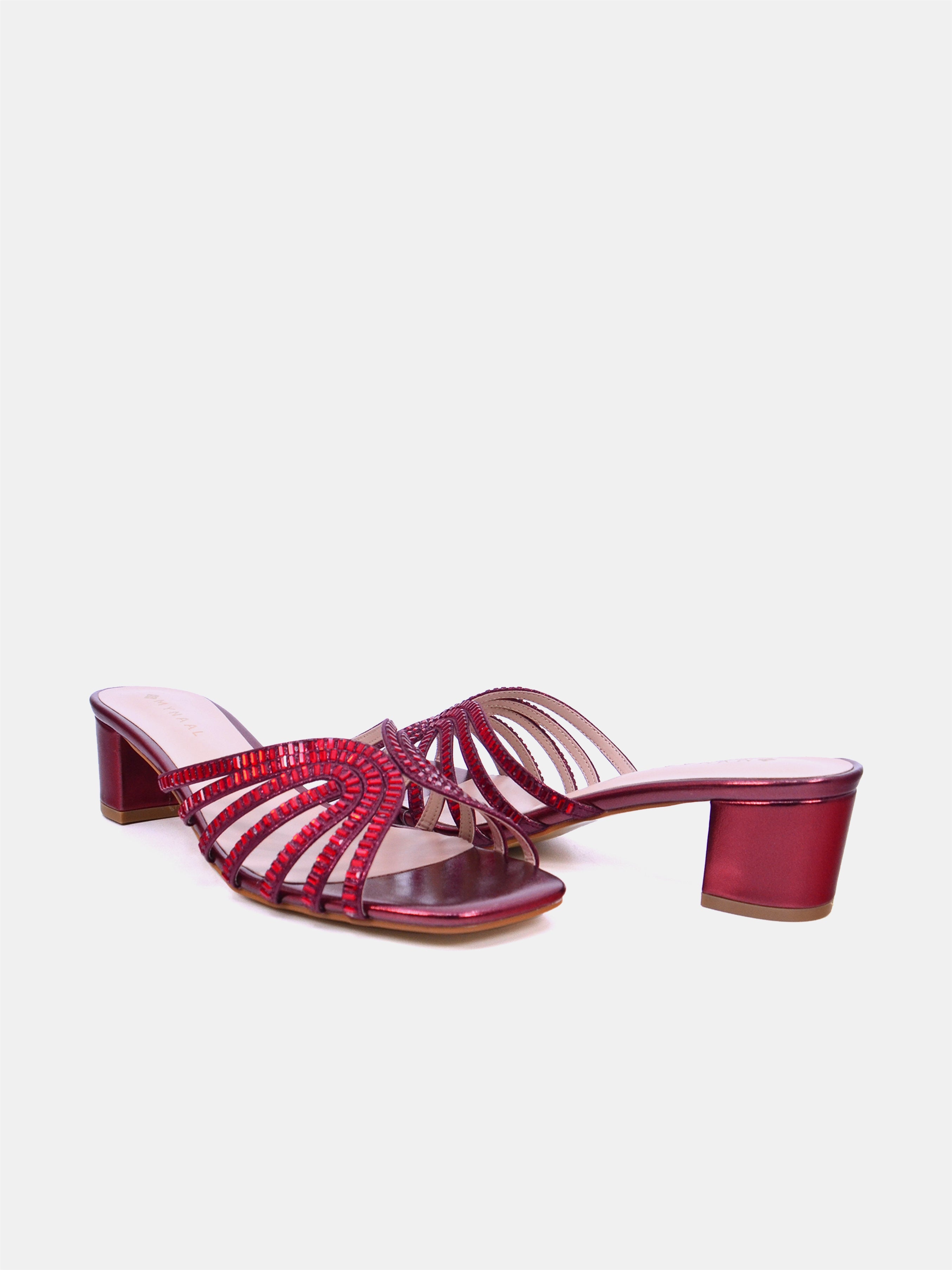 Mynaal Women's block heel sandal-18f8827-16-Maroon