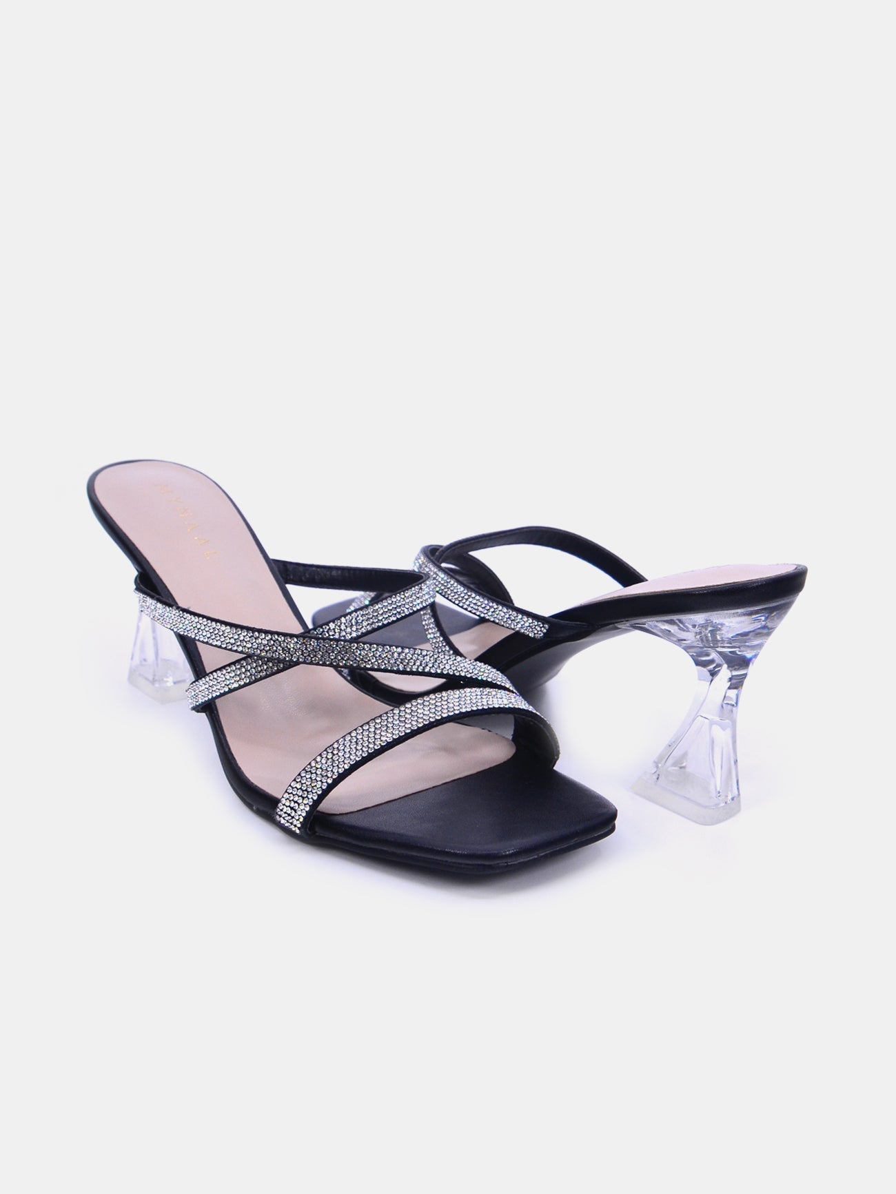 Mynaal Women's spool heel sandal-18F2233-19-Black