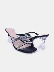 Mynaal Women's spool heel sandal-18F2233-19-Black