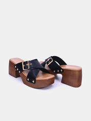 Mynaal Women's block heel sandal-23ASL933-Black