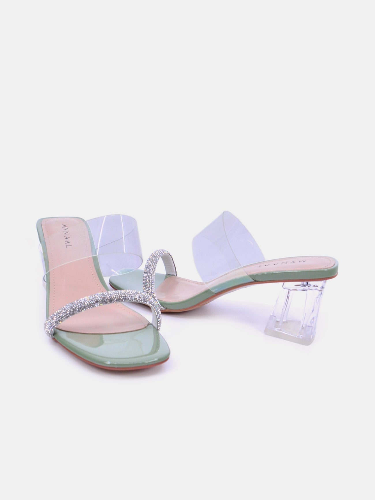 Mynaal Women's block heel sandal-6255-15-Green