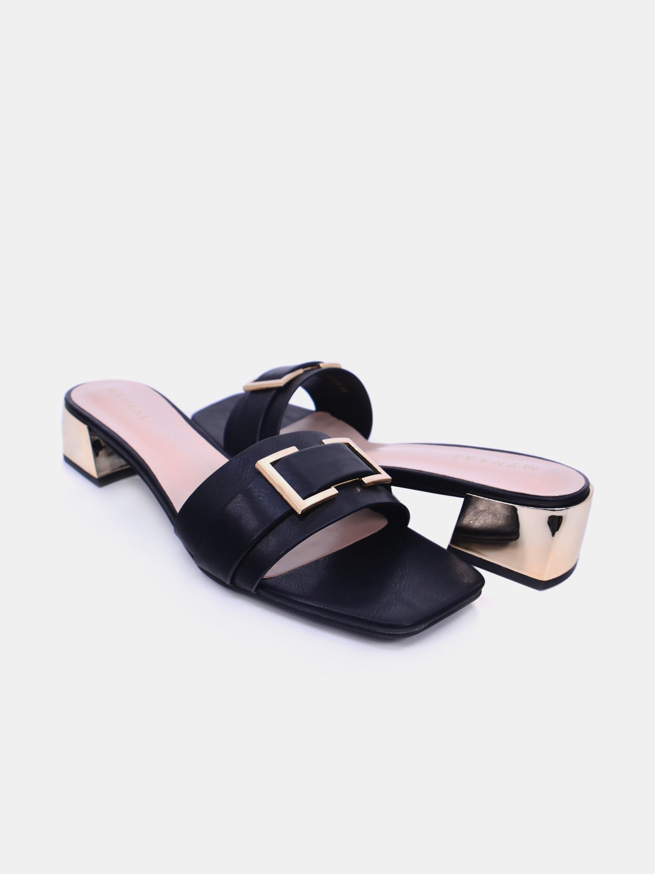Mynaal Women's block heel sandal-18F4088-8-Black