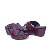 Mynaal Women's wedge square pin sandal-414ZD19S-Maroon