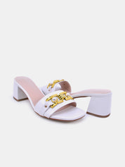 Mynaal Women's block heel sandal-15C8453-8-White