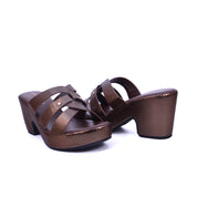 Mynaal Women's platform sandal with crisscross straps-314RC852-Bronze