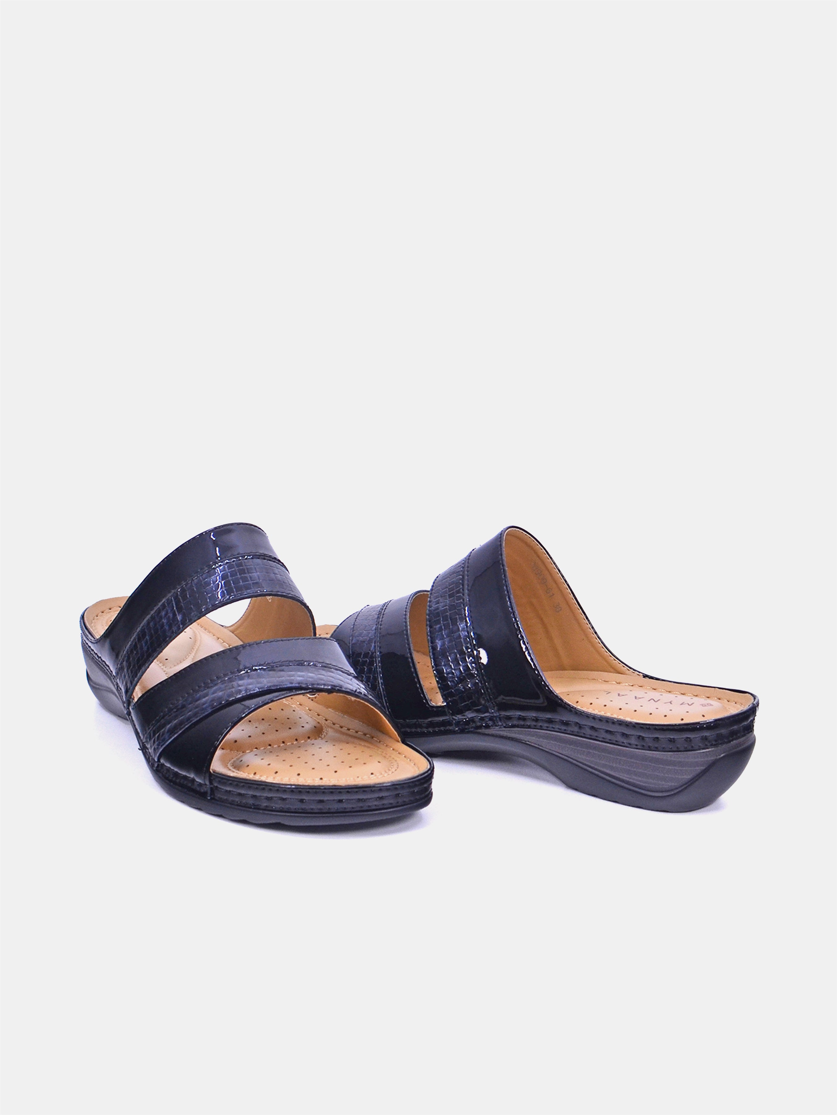 Mynaal Women's flat sandal- 88909-61 -Black