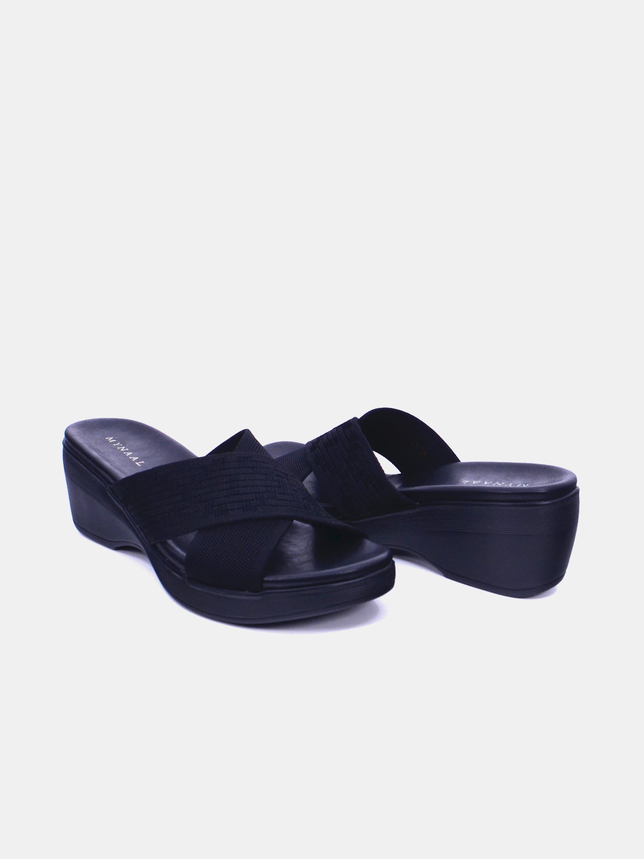 Mynaal Women's slip-on heel sandal-23AWZ763-Black