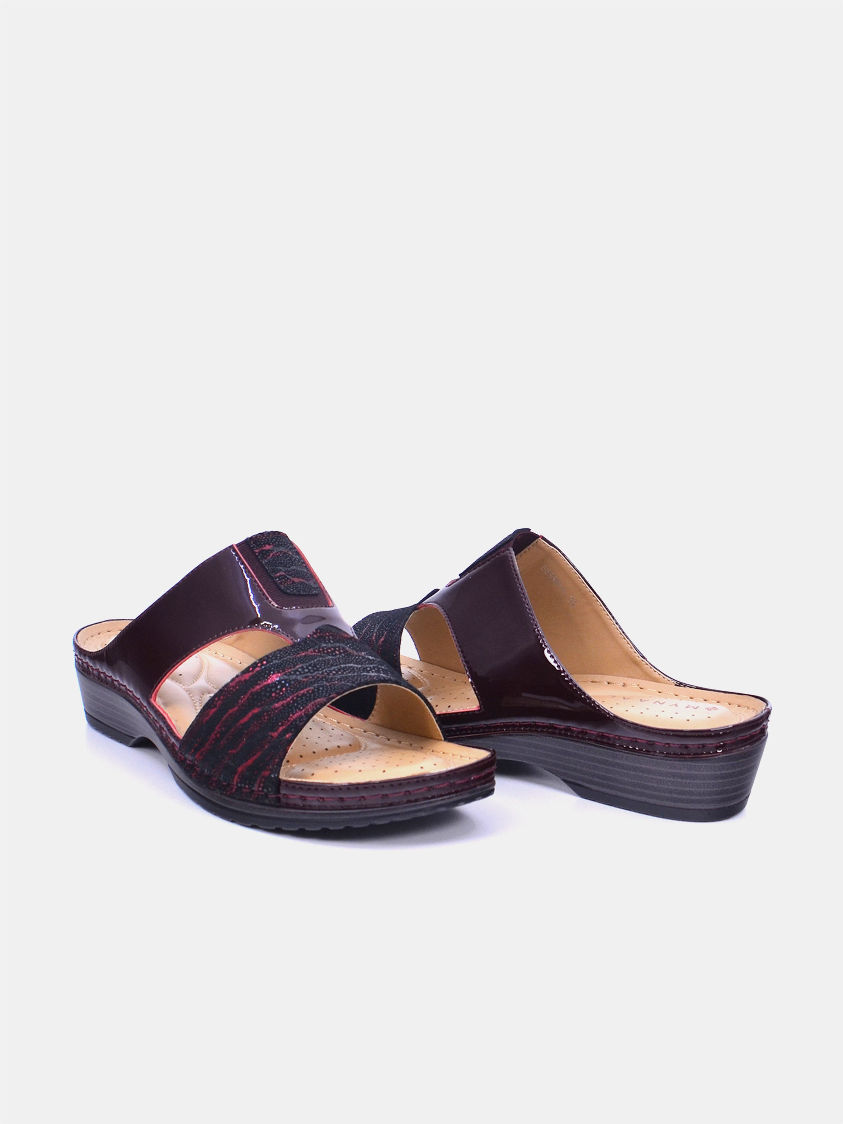 Mynaal Women's flat sandal- 88998-6 -Maroon