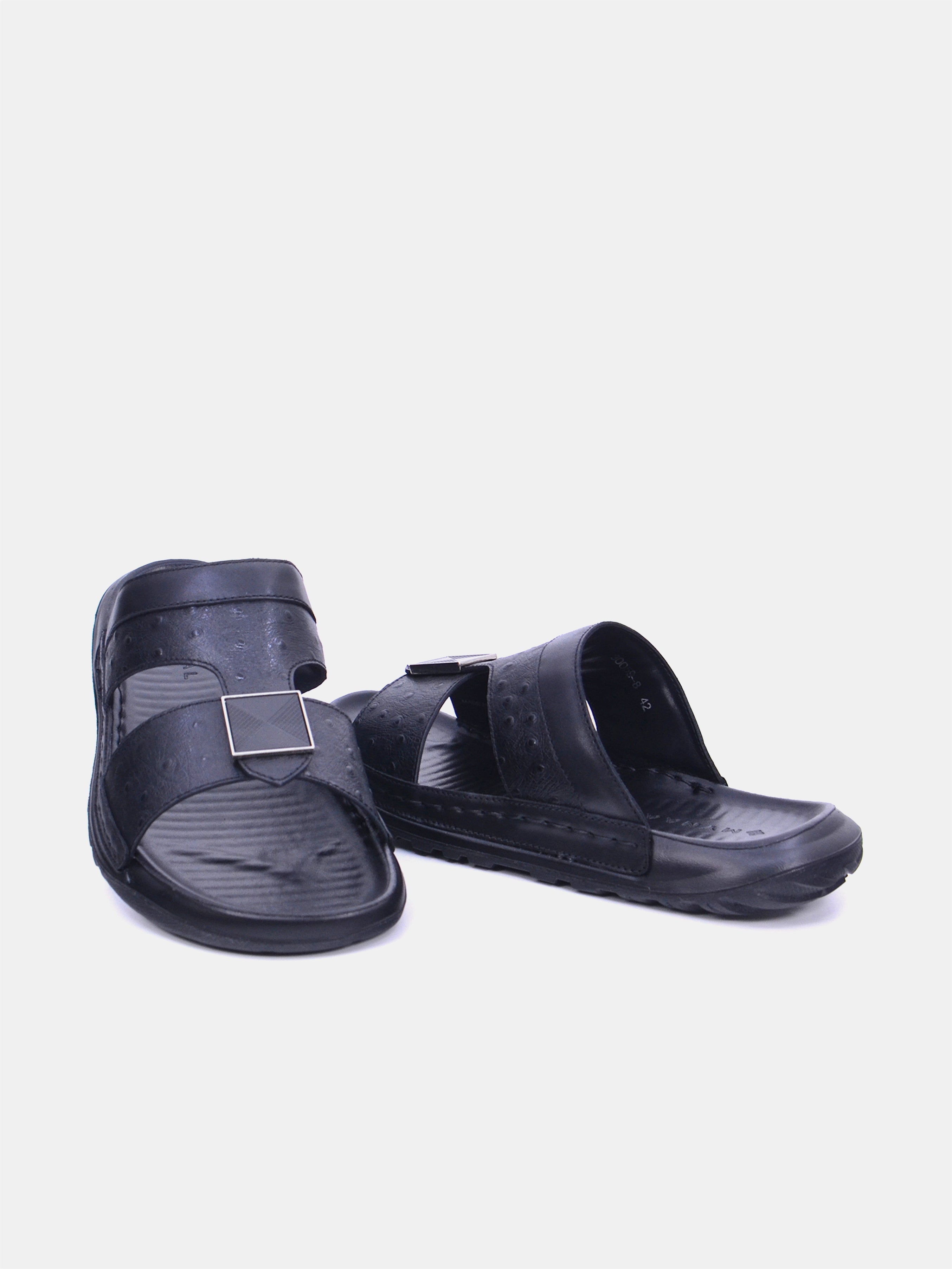 Mynaal Men's flat sandal -  30059-8  - Black