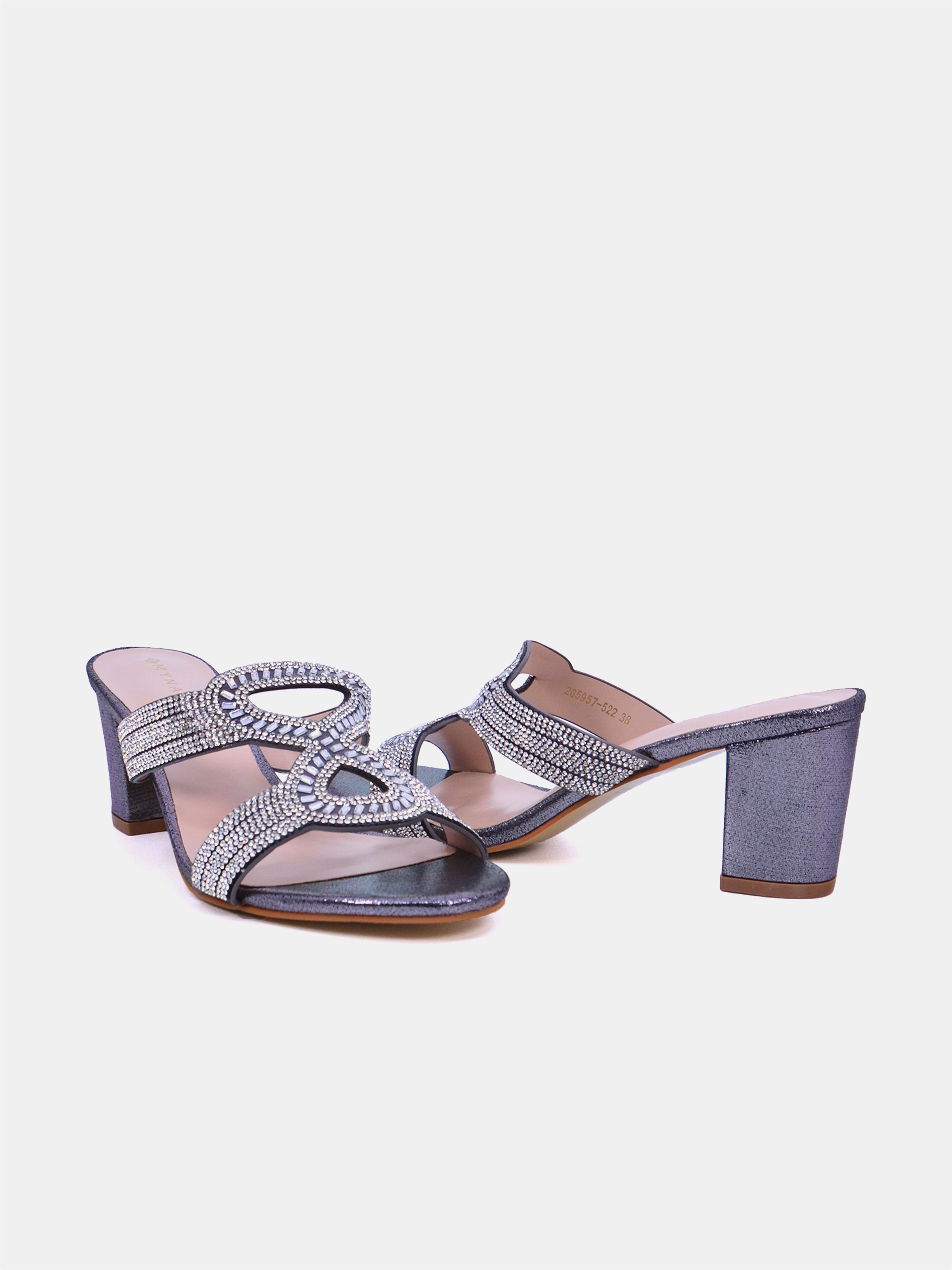 Mynaal Women's block heel sandal-2G5957-522-Gray