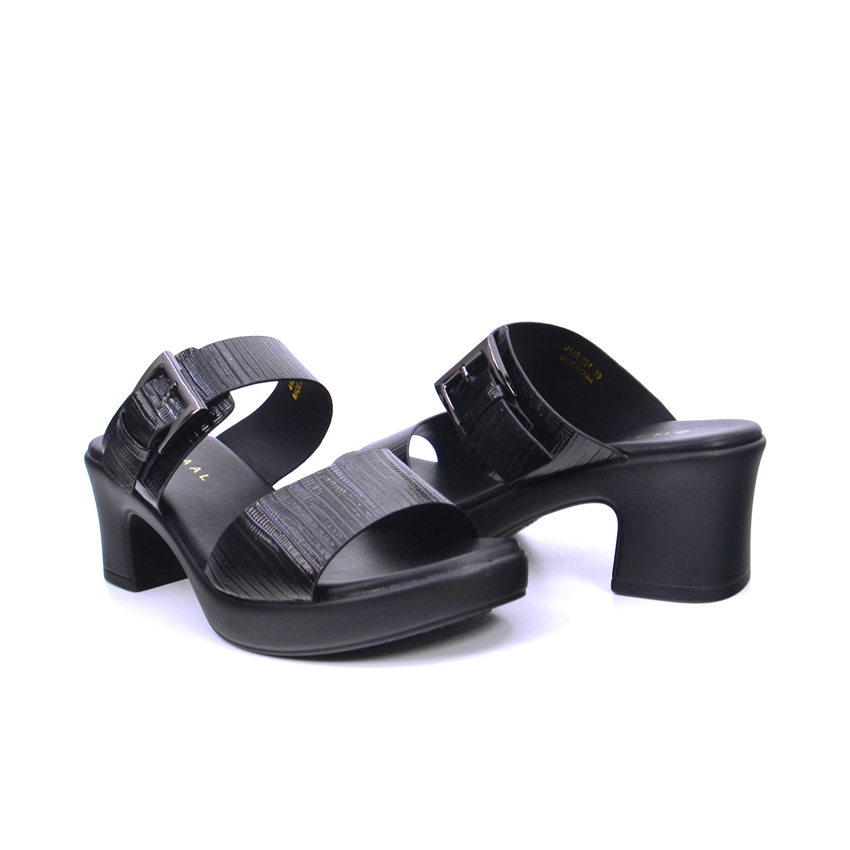 Mynaal Women's block heel sandal-414RJ691-Black