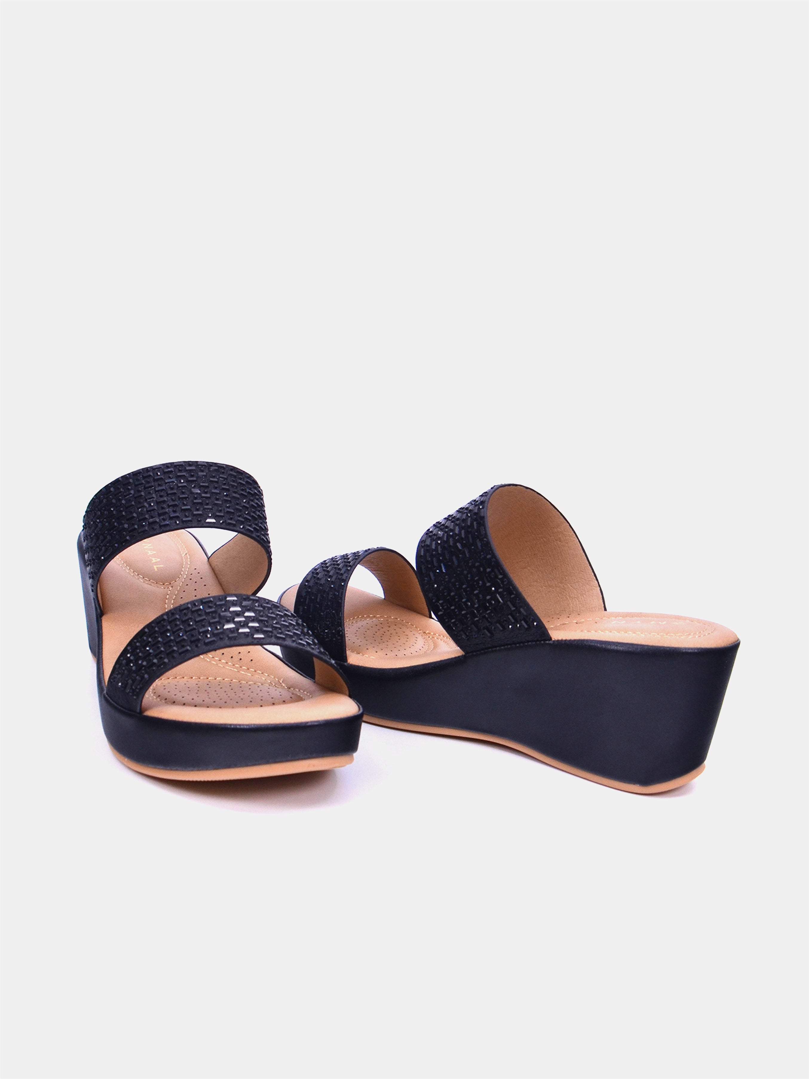 Mynaal Women's wedge heel sandal-23ABT172-Black