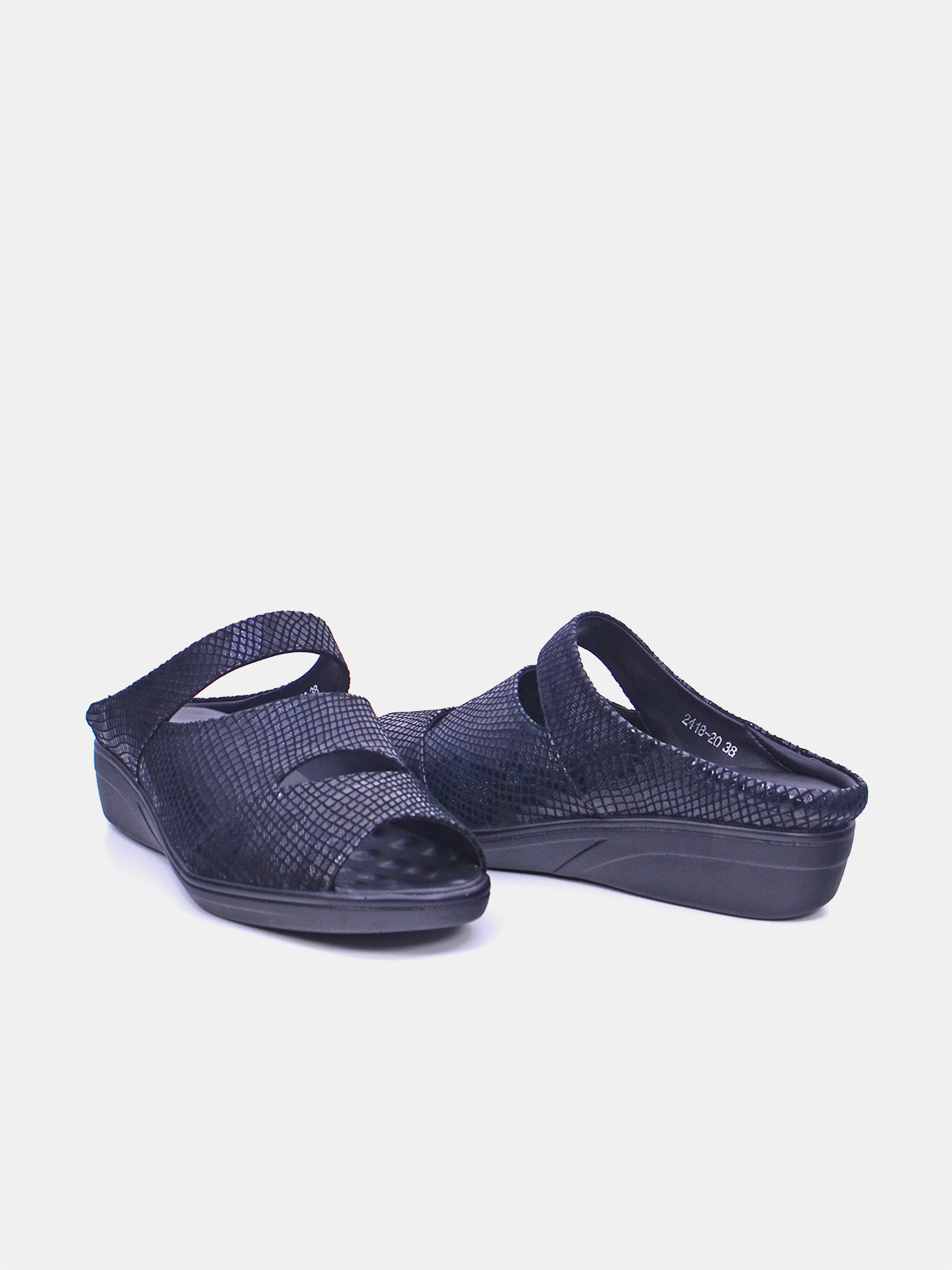 Mynaal Women's flat sandal- 2418-20 -Black