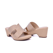 Mynaal Women's mid-heel sandal with dual straps-414RJ21C-Gold