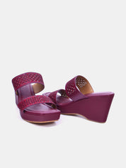 Mynaal Women's wedge heel sandal-2B2531-126-Maroon