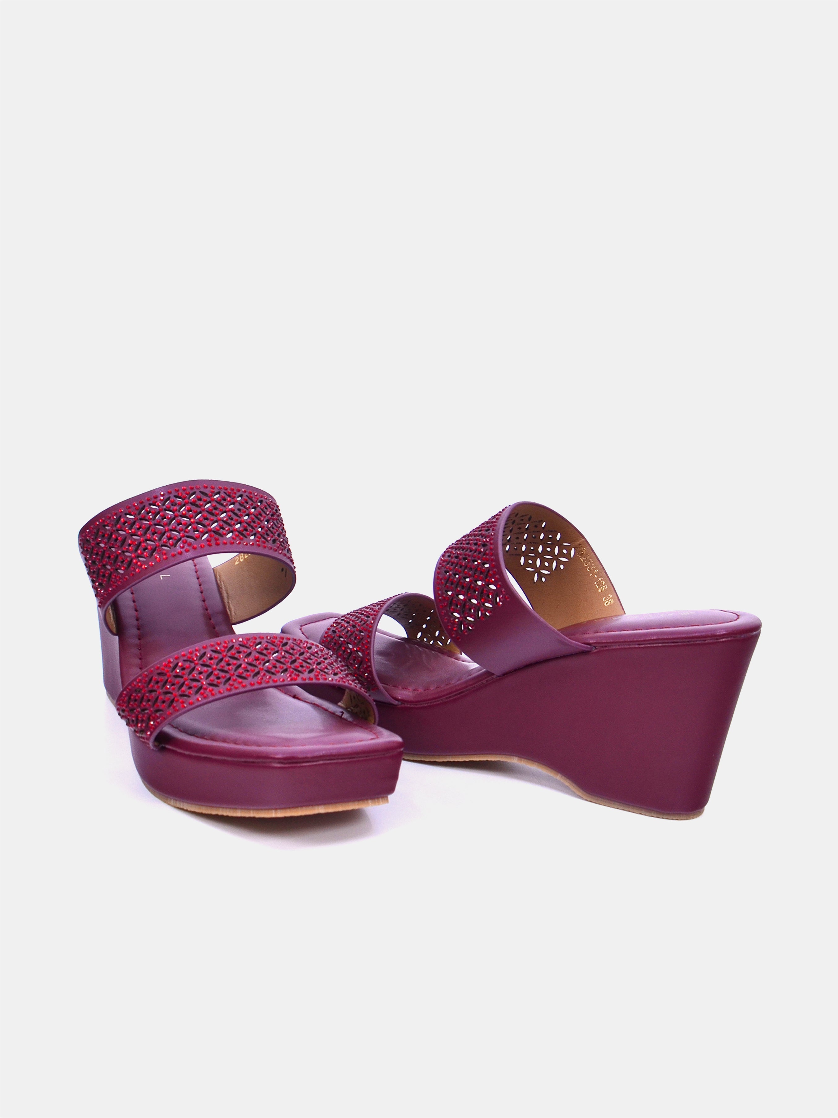 Mynaal Women's wedge heel sandal-2B2531-126-Maroon