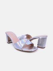 Mynaal Women's block heel sandal-2G9183-533-Silver
