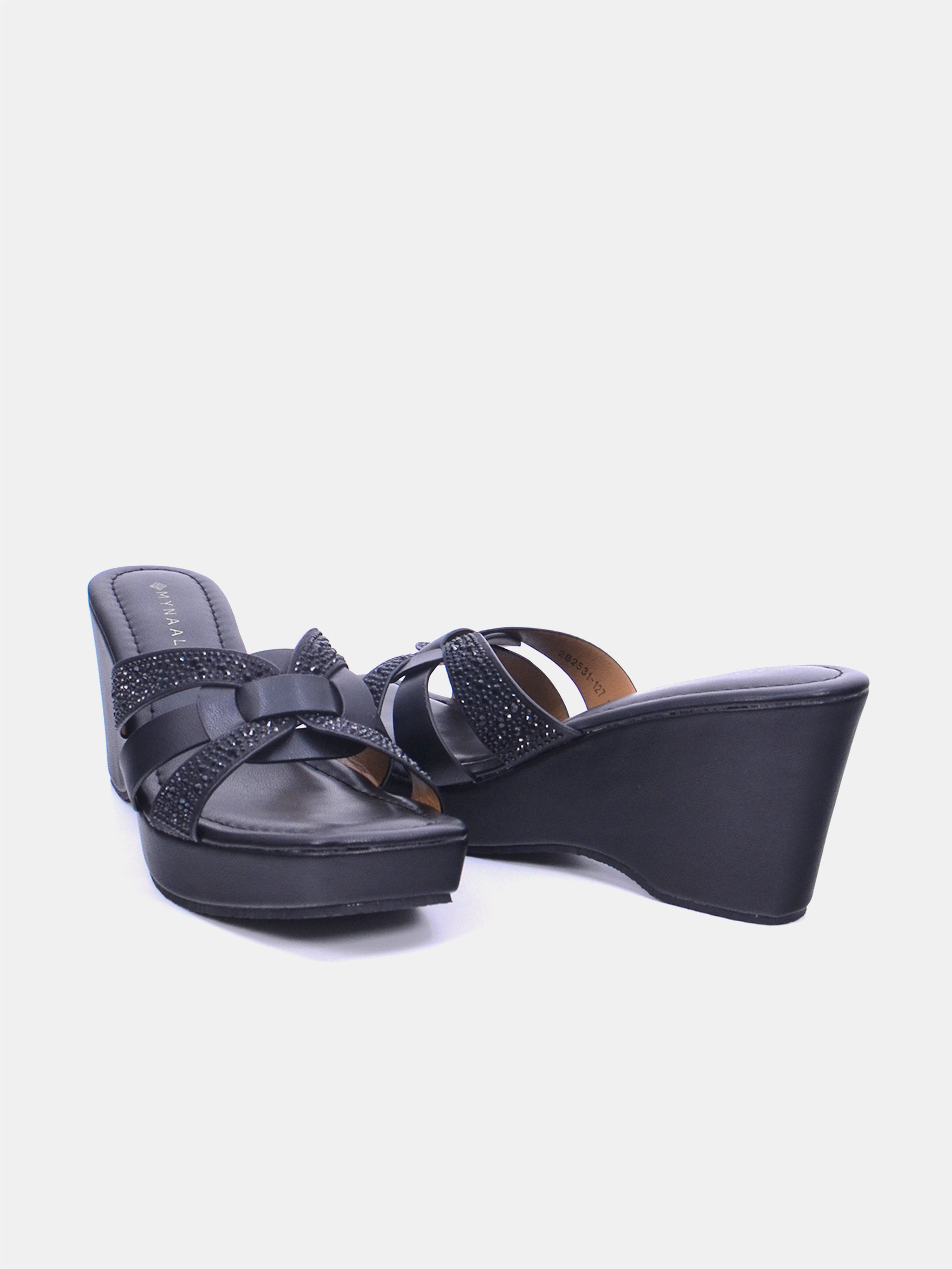 Mynaal Women's wedge heel sandal-2B253-127-Black