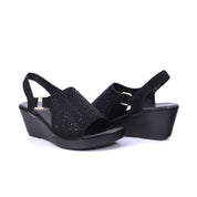 Mynaal Women's wedge sandal with embellished straps-414RC013-Black