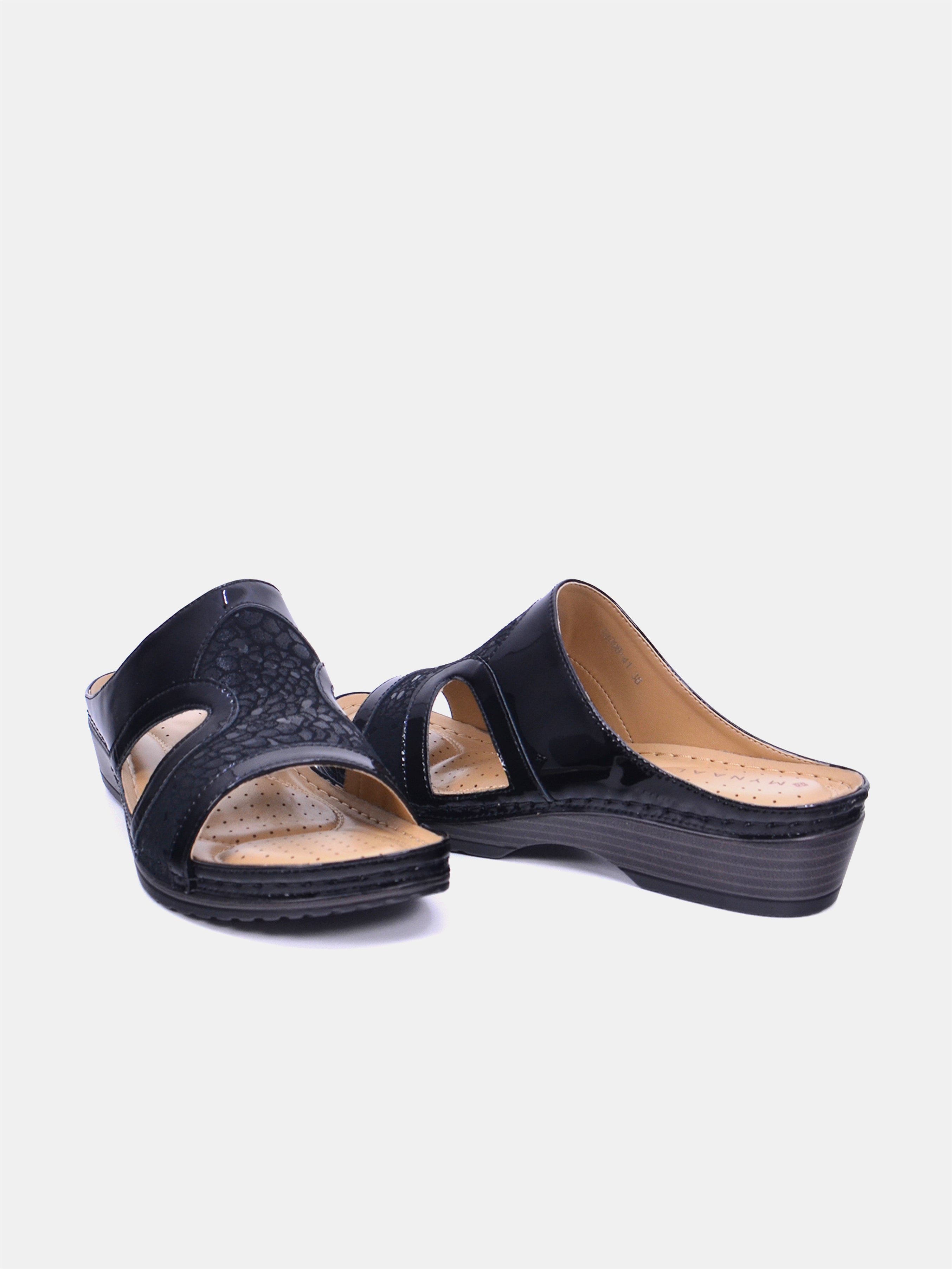 Mynaal Women's flat sandal- 88998-41 -Black