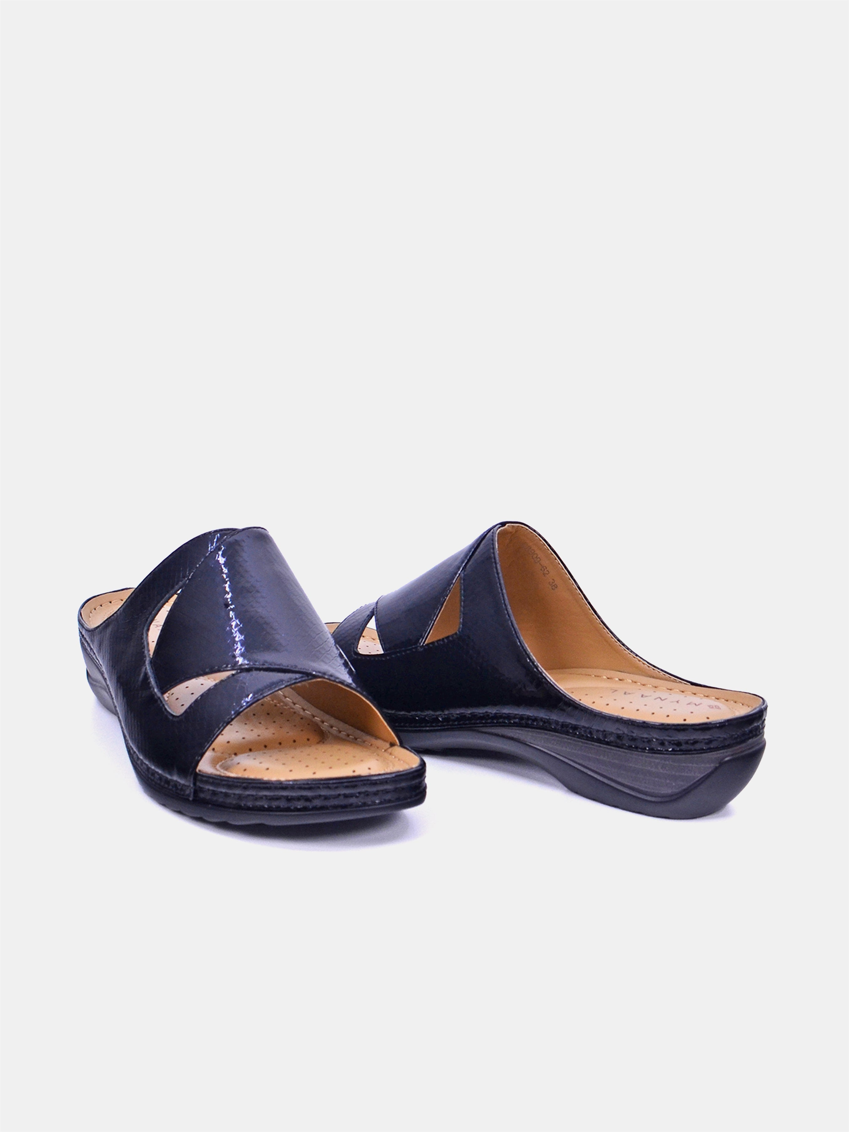 Mynaal Women's flat sandal- 88909-62 -Black