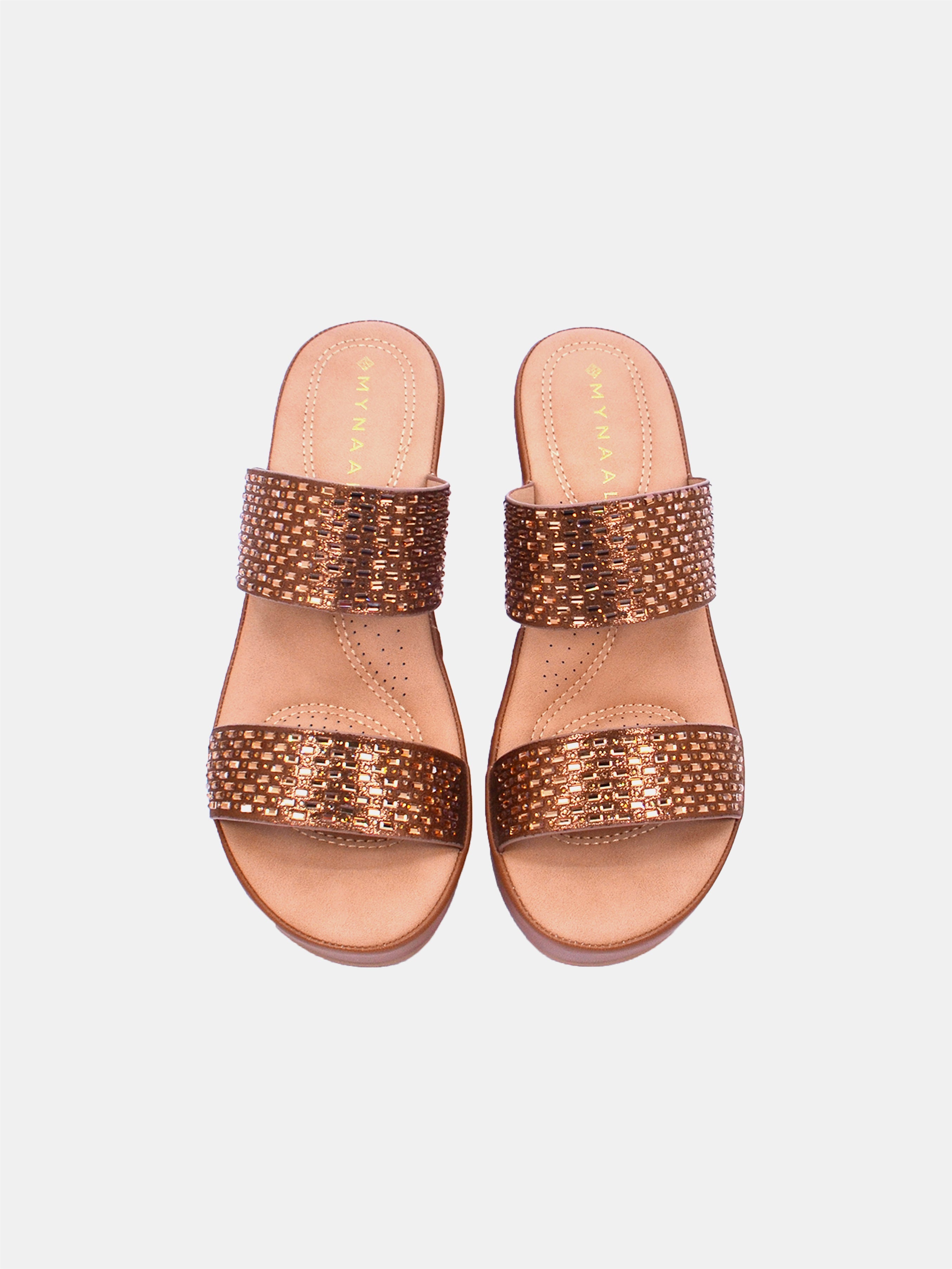 Mynaal Women's wedge heel sandal-23ABT172-Brown