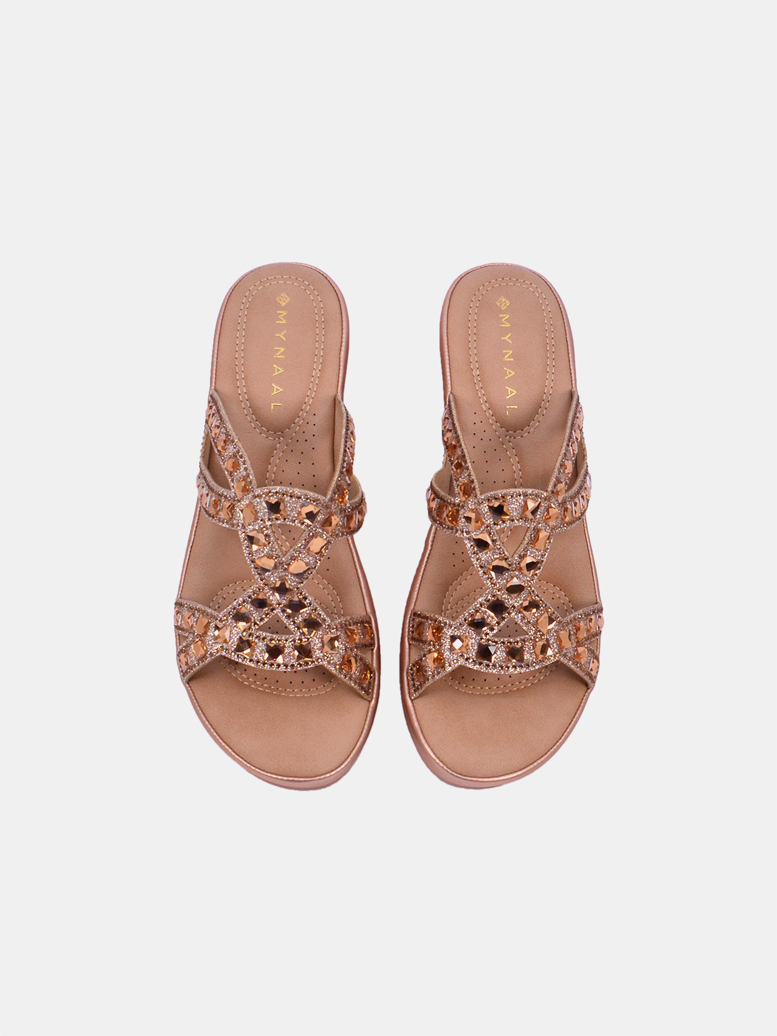 Mynaal Women's wedge heel sandal-3F8730-96-Rose-Gold