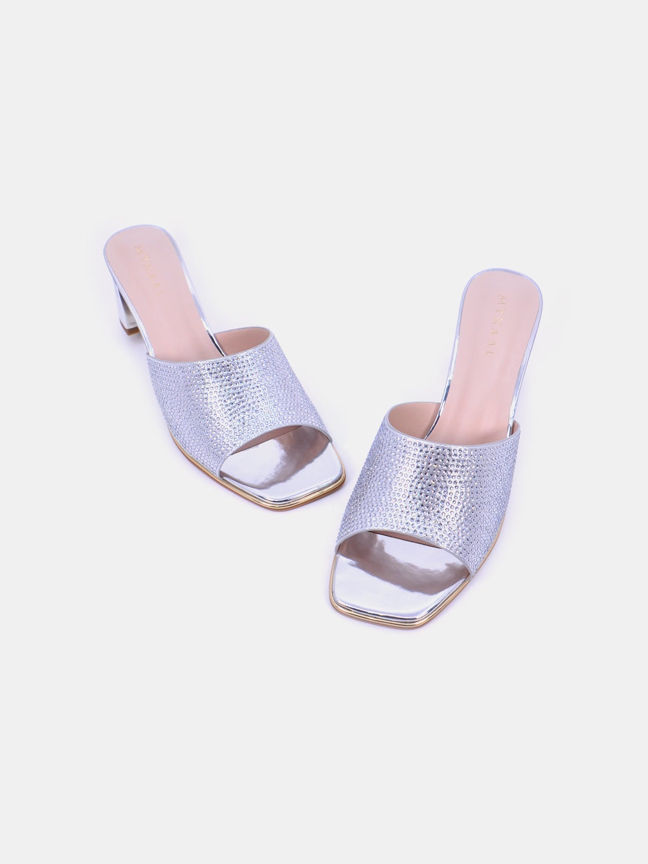 Mynaal Women's block heel sandal-18F696-20-Silver