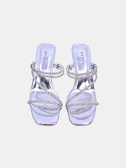 Mynaal Women's pencil heel sandal-18F8845-10-Silver