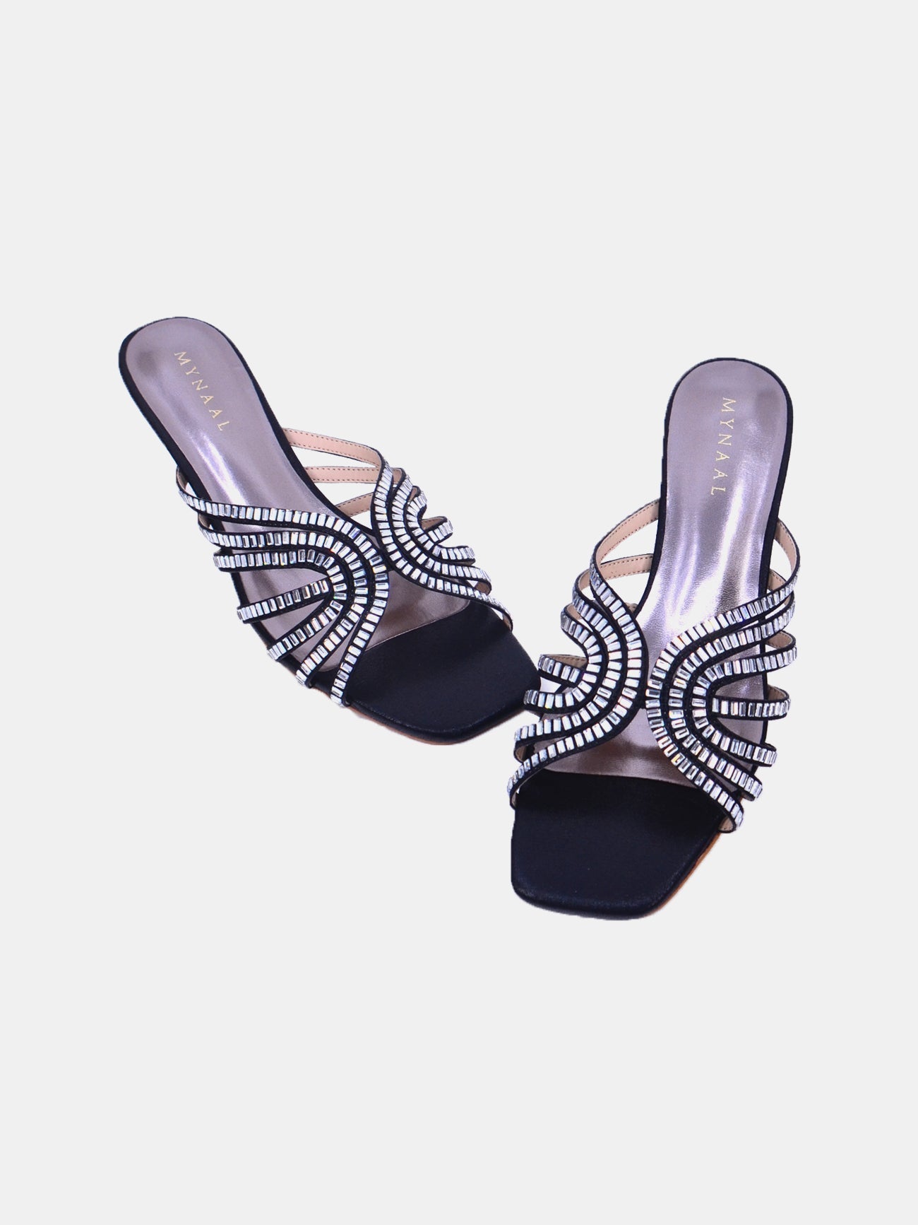 Mynaal Women's spool-heel embellishment sandal-3U888-6-Beige