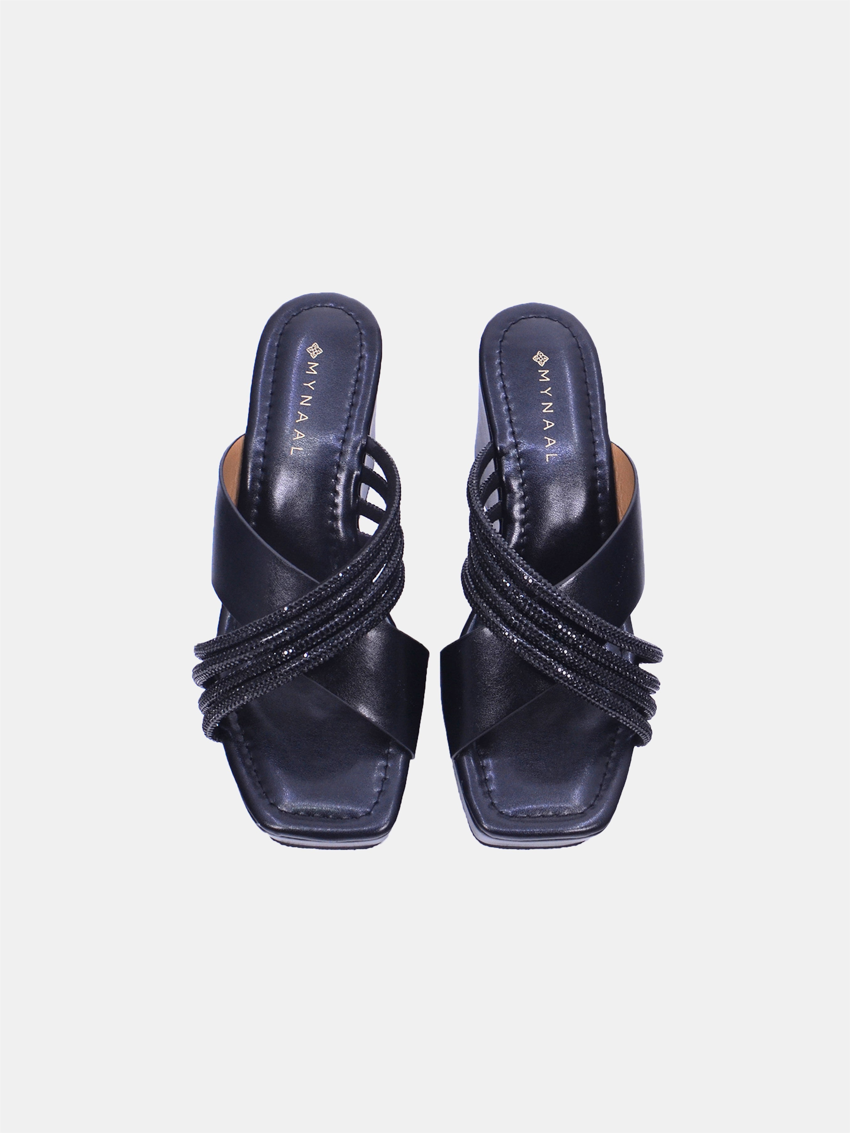 Mynaal Women's wedge heel sandal-2B2531-7-Black