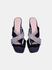 Mynaal Women's mid-heel sandal with embellishment-18F8827-216-Black