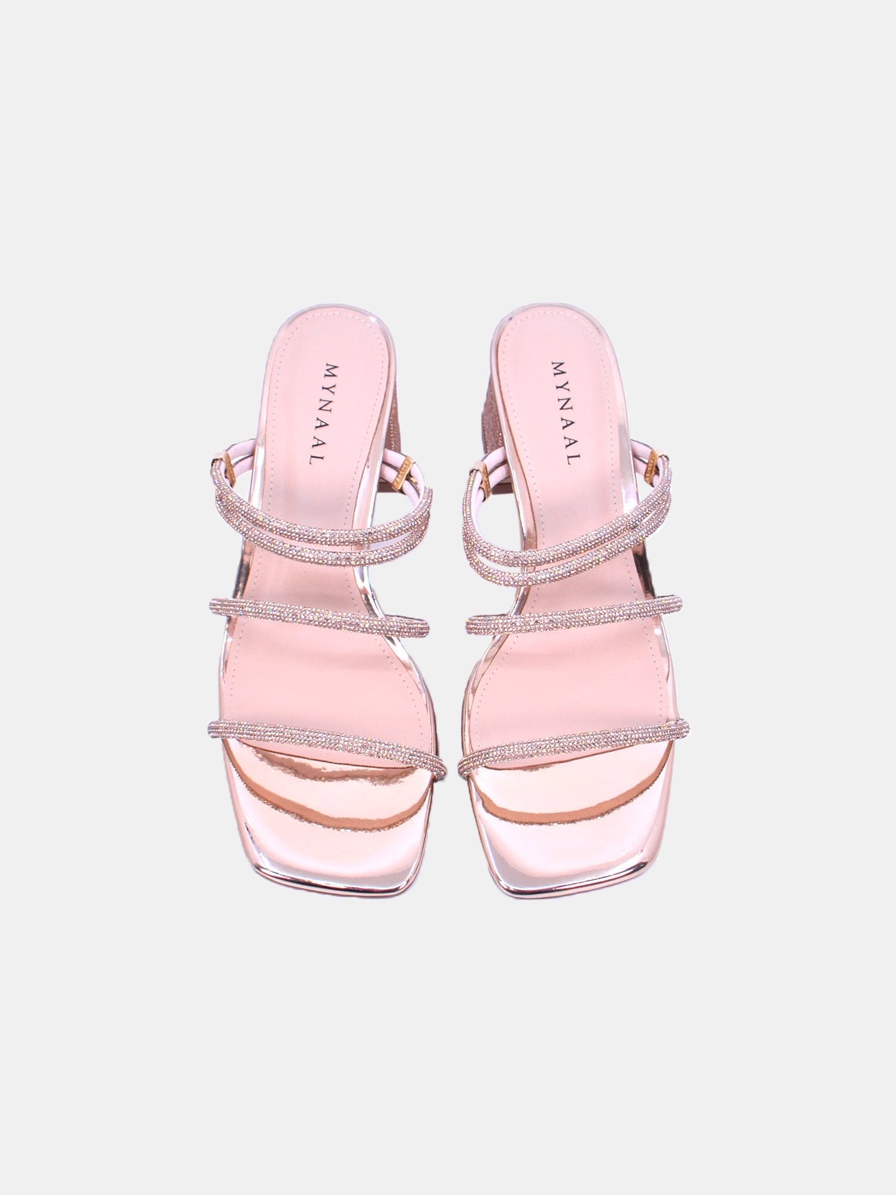 Mynaal Women's block heel sandal-2321-2-Gold