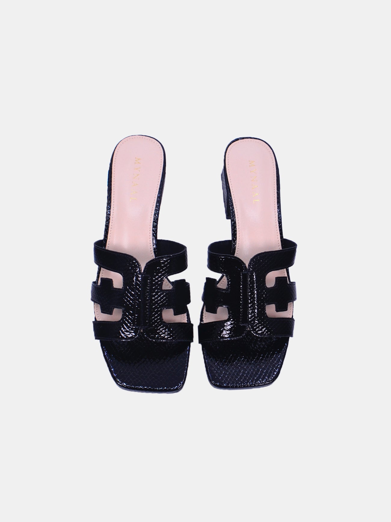 Mynaal Women's block heel sandal-23BXG101-Black