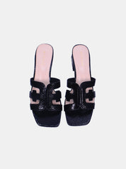 Mynaal Women's block heel sandal-23BXG101-Black