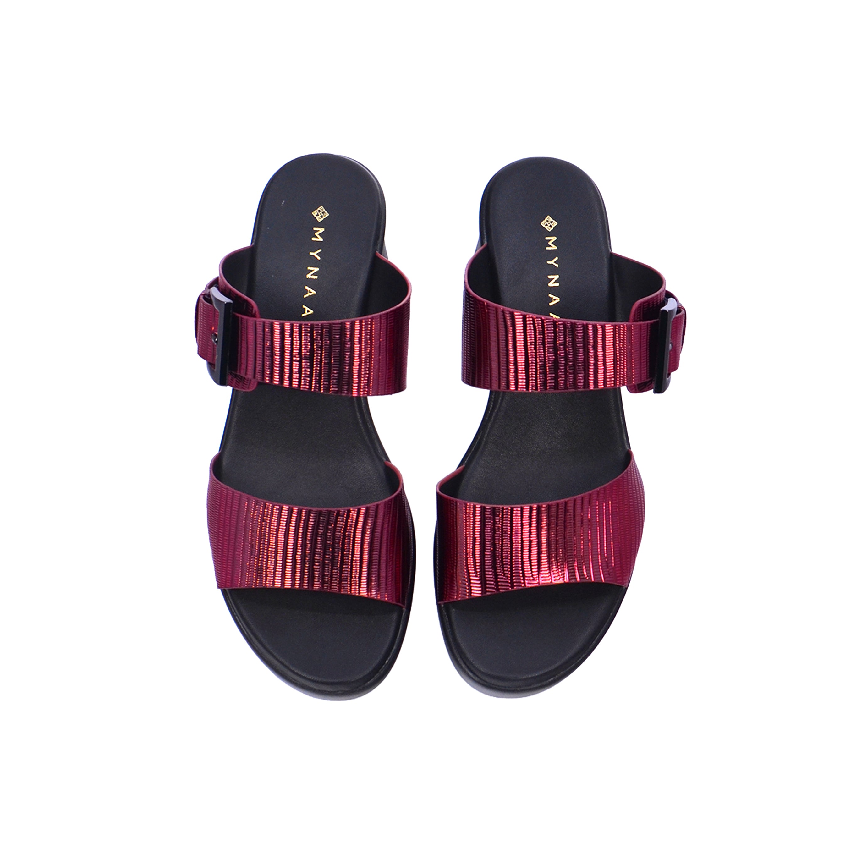 Mynaal Women's block heel sandal-414RJ691-Maroon