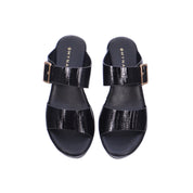 Mynaal Women's slip-on sandal with buckle strap-414ZD19P-Black