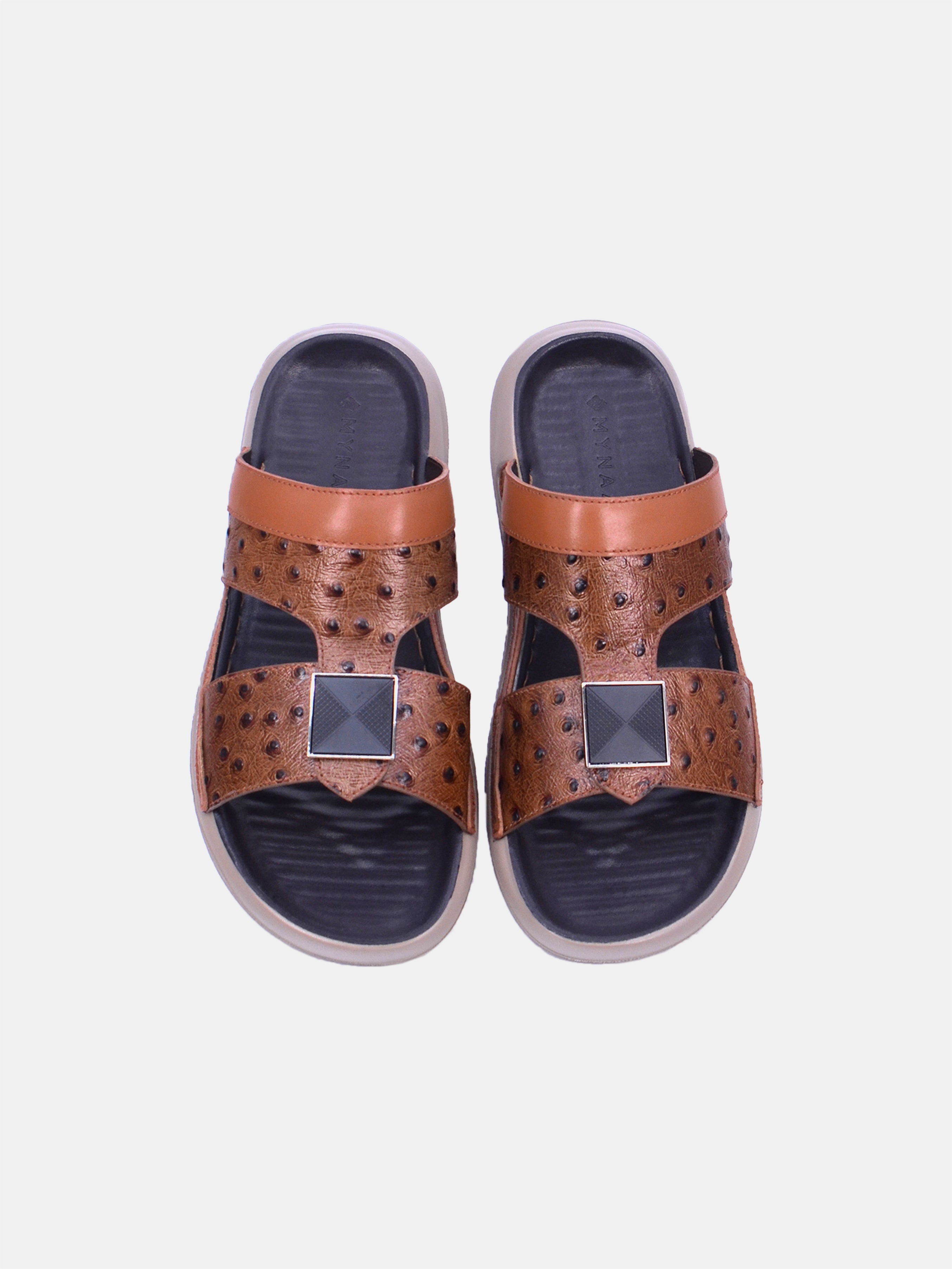 Mynaal Men's flat sandal -  30059-8  - Brown