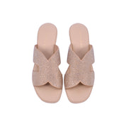 Mynaal Women's mid-heel sandal with dual straps-414RJ21C-Gold