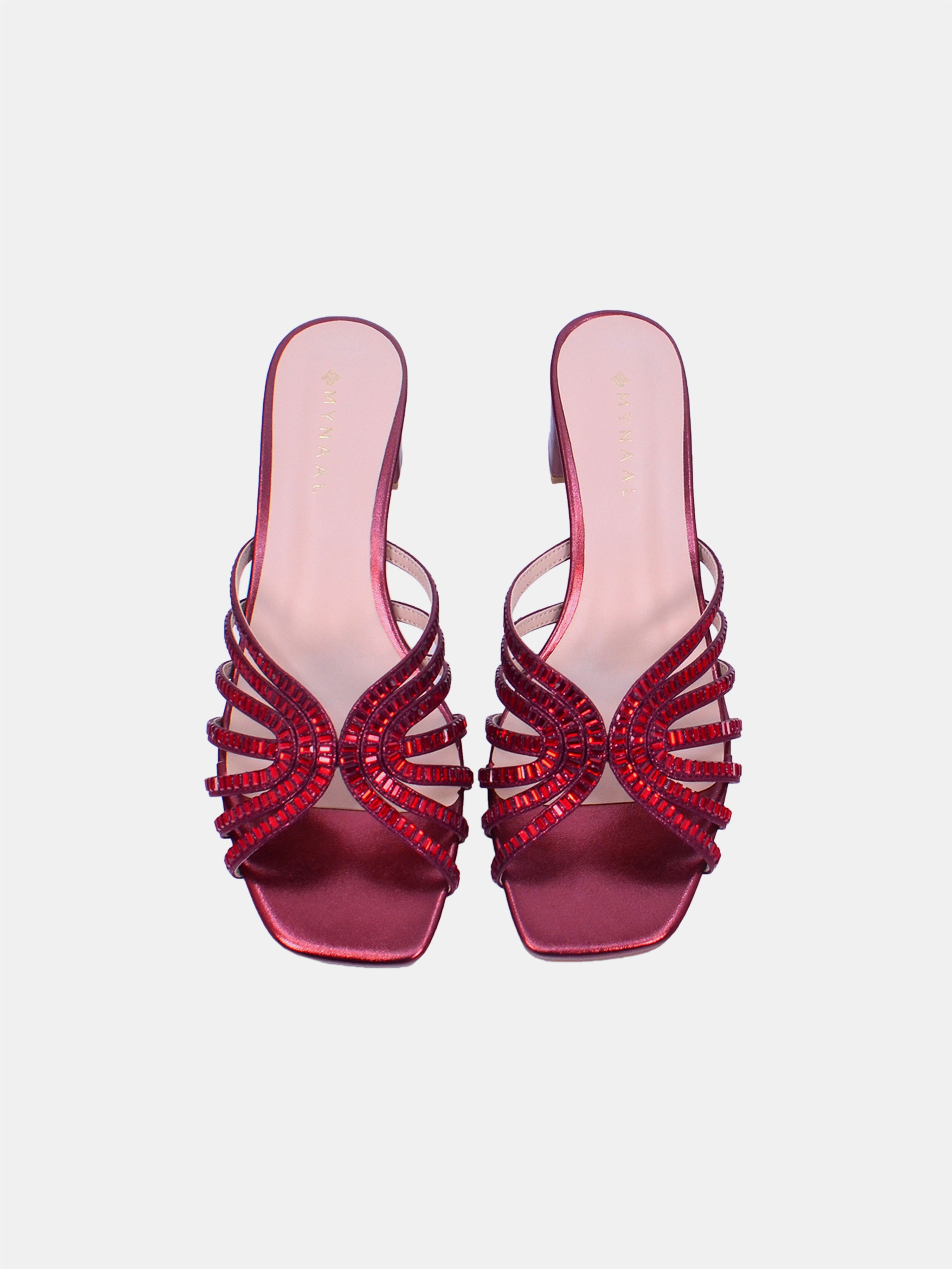 Mynaal Women's block heel sandal-18f8827-16-Maroon