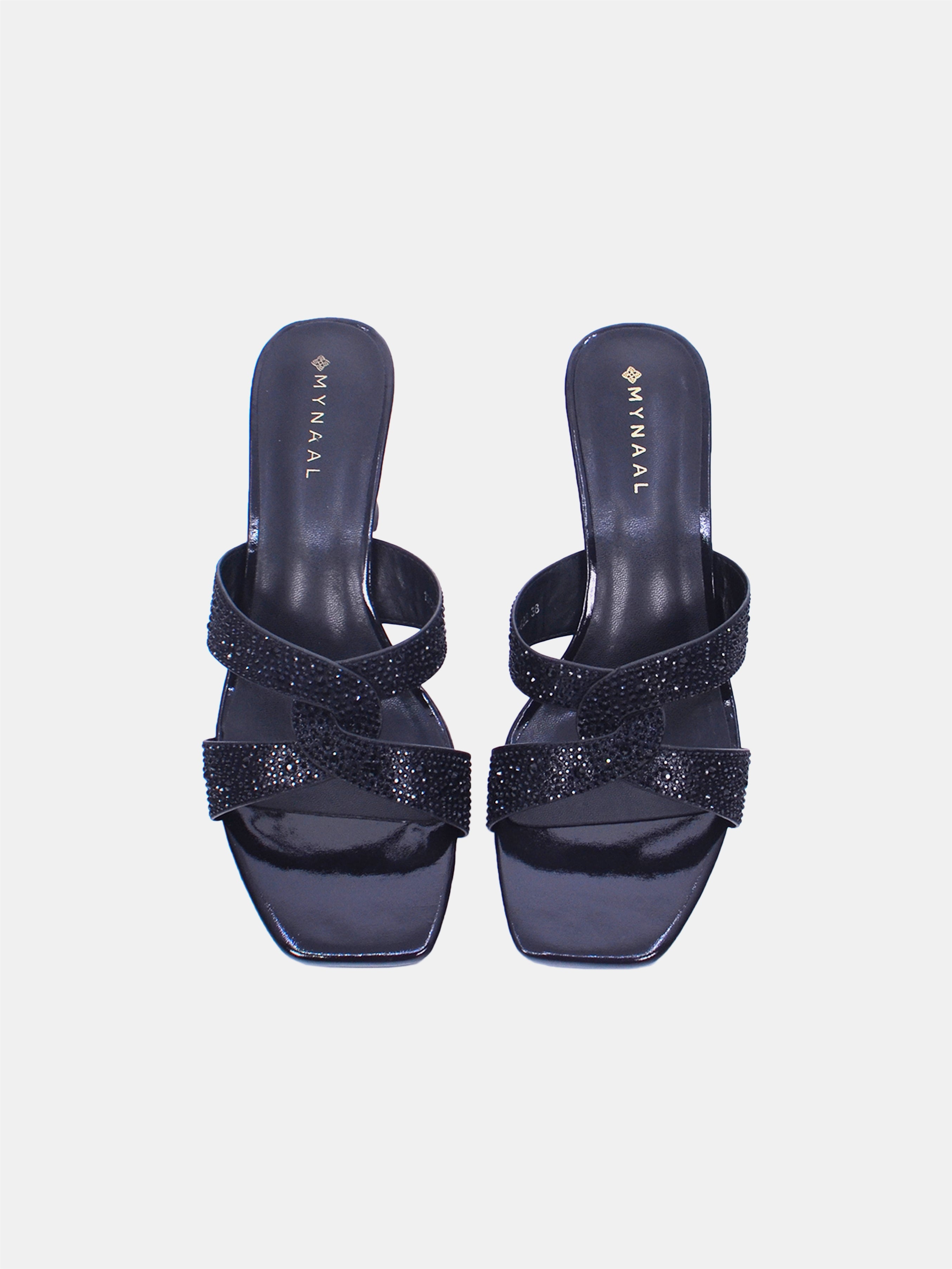 Mynaal Women's spool heel sandal-2G436-1-Black