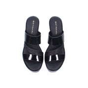 Mynaal Women's platform sandal with glitter strap-414RJ851-Black